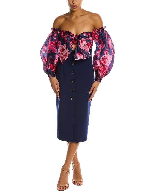Sustainable Fashion Clothing For Women Carolina Herrera Silk Off-Shoulder Puff Sleeve Dress