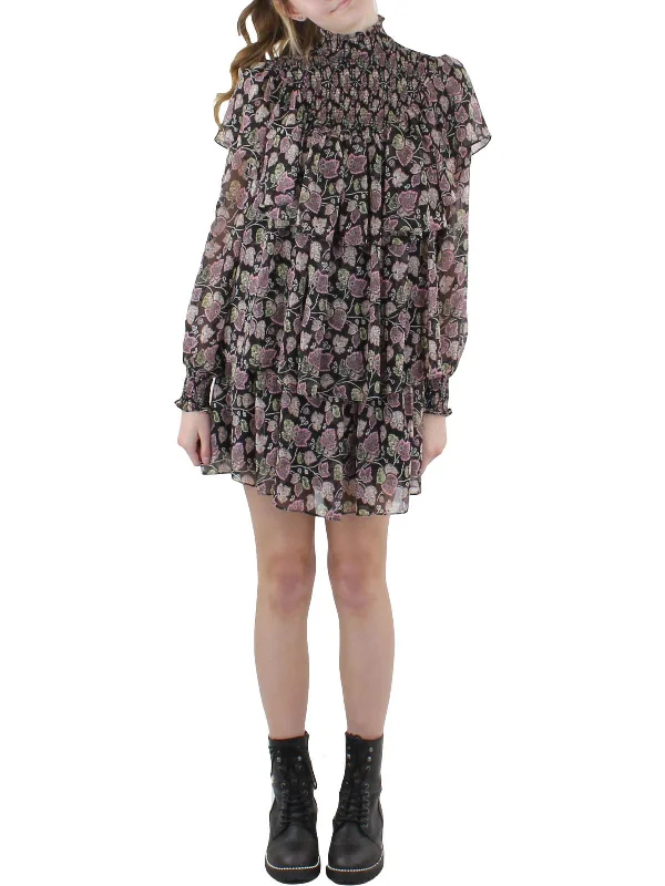 Women's Seasonal Clothes Drew Dress Womens Floral Printed Short Mini Dress