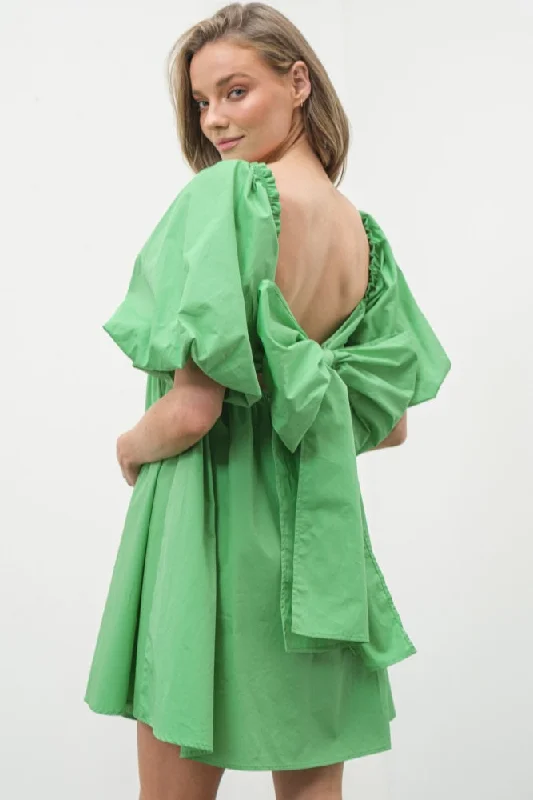 Fashion Forward Green Bow Dress