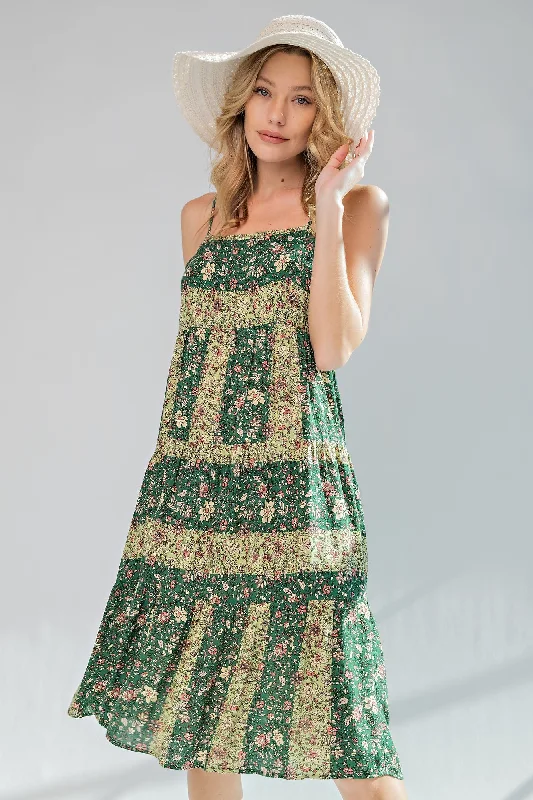 Extreme Clearance Deals Green Printed Cami Dress