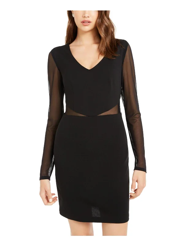 Women's Clothes For Work Juniors Womens Mini Illusion Scuba Dress