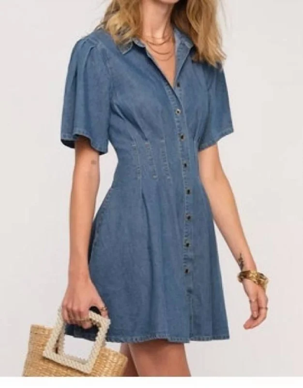 Chic Casual Wardrobe Essentials Karia Dress In Denim