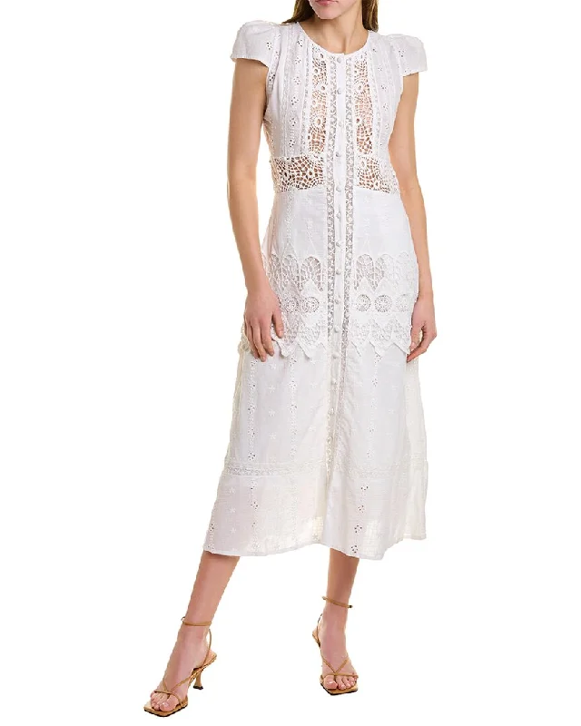 Women's Plus-Size Clothes LoveShackFancy Tussan Midi Dress