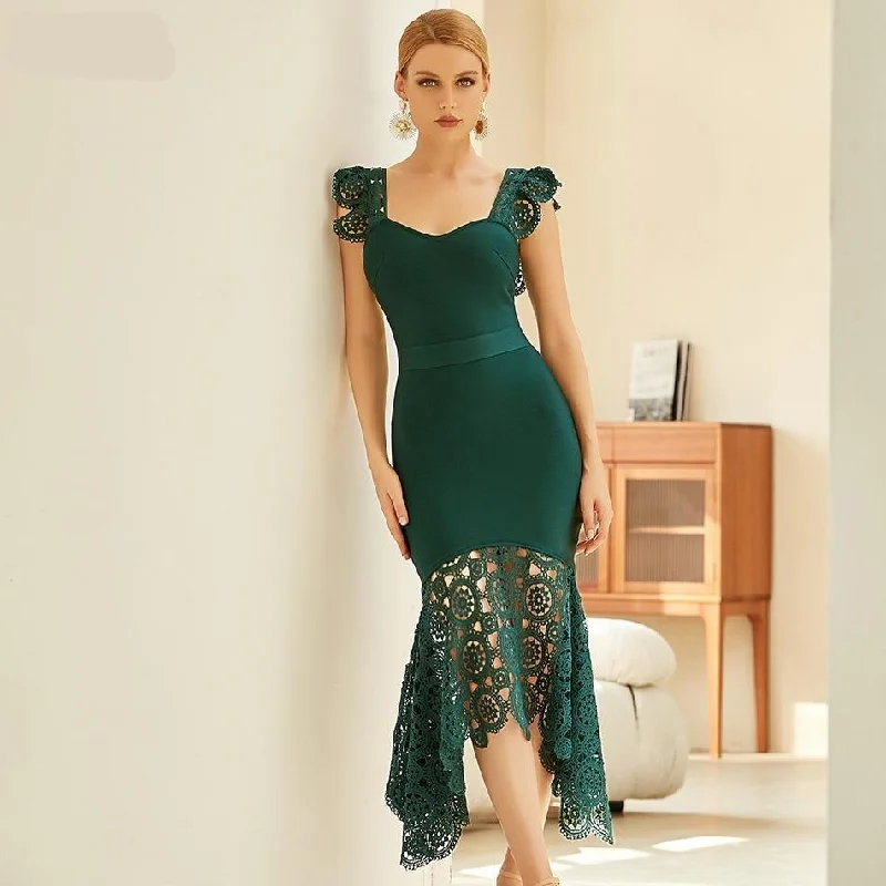 Women's Clothes For Outdoor Events New Spaghetti Strap Lace Sleeveless Party Bandage Dress Women's Clothes For Outdoor Events New Spaghetti Strap Lace Sleeveless Party Bandage Dress