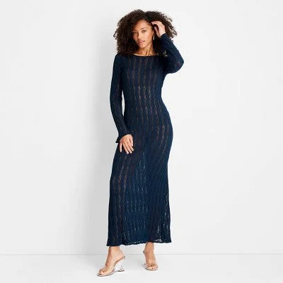 Casual Style for Busy Women New - Women's Long Sleeve Open Stitch Maxi Dress - Future Collective with Jenee Naylor