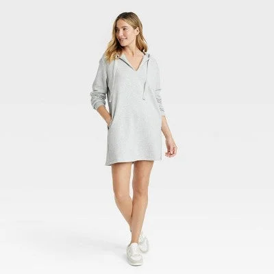 Attire Sale New - Women's Long Sleeve Mini Fleece Tunic Dress - Universal Thread