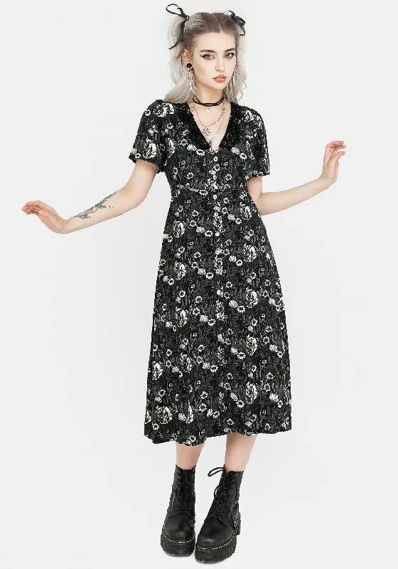 Fashion Essentials Nightbloom Button Up Midi Dress