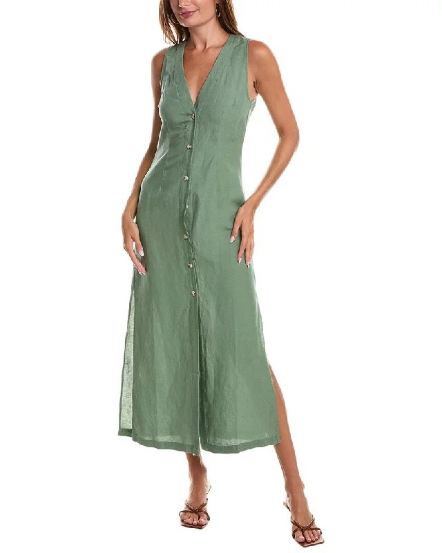 Exclusive Online Sale Onia Air Linen-Blend Button Down Maxi Dress