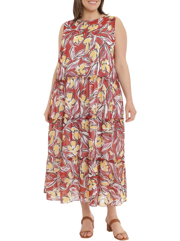 Women's Tops And Clothing Plus Womens Floral Tiered Maxi Dress