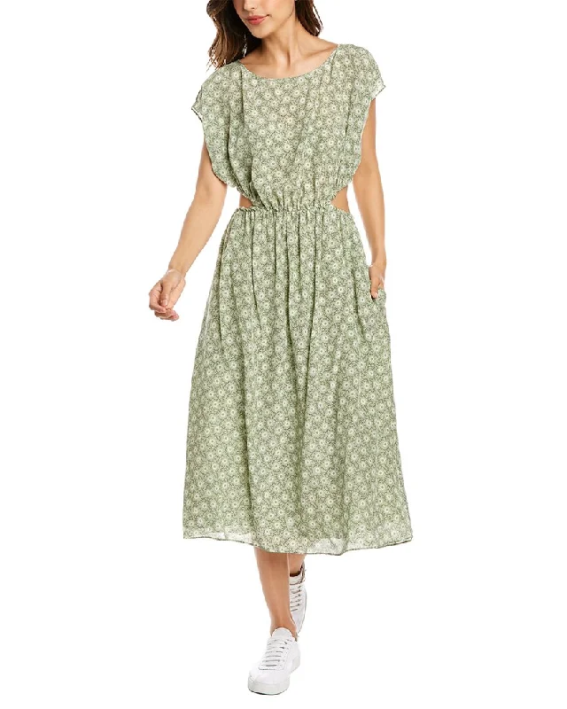 Women's Holiday Clothing Rebecca Taylor Cutout Silk-Blend Midi Dress