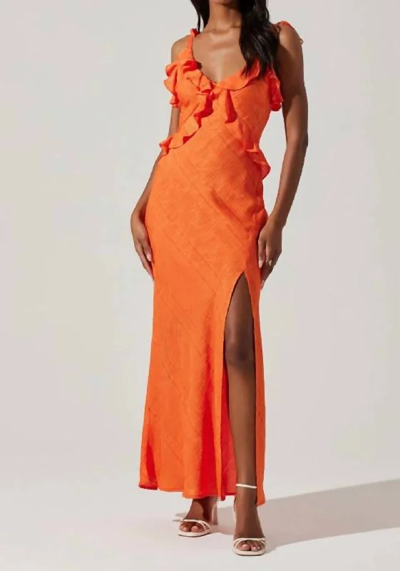 Comfy Women's Outfits for Daily Wear Sorbae Maxi Dress In Orange