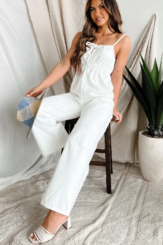 Trendy Women's Apparel Southern Special Denim Jumpsuit (White)