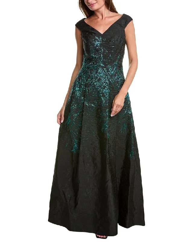 All Season Basics Discount Teri Jon by Rickie Freeman Jacquard Gown