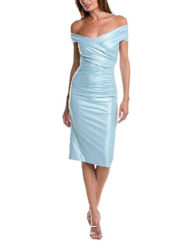 Elegant Women's Clothing Teri Jon by Rickie Freeman Metallic Taffeta Sheath Dress