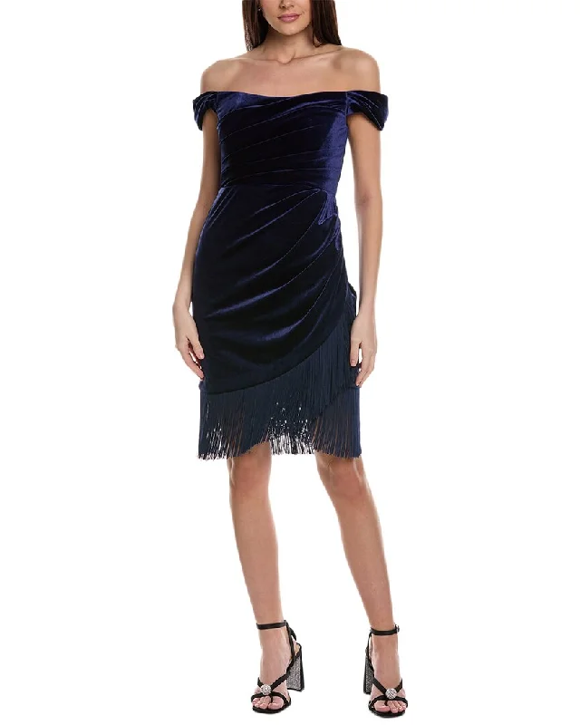 Redefining Women's Fashion Theia Melissa Fringe Cocktail Dress