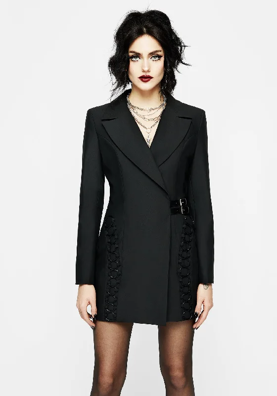 Chic Women's Clothing Online Torrid Lace up Panelled Blazer Dress