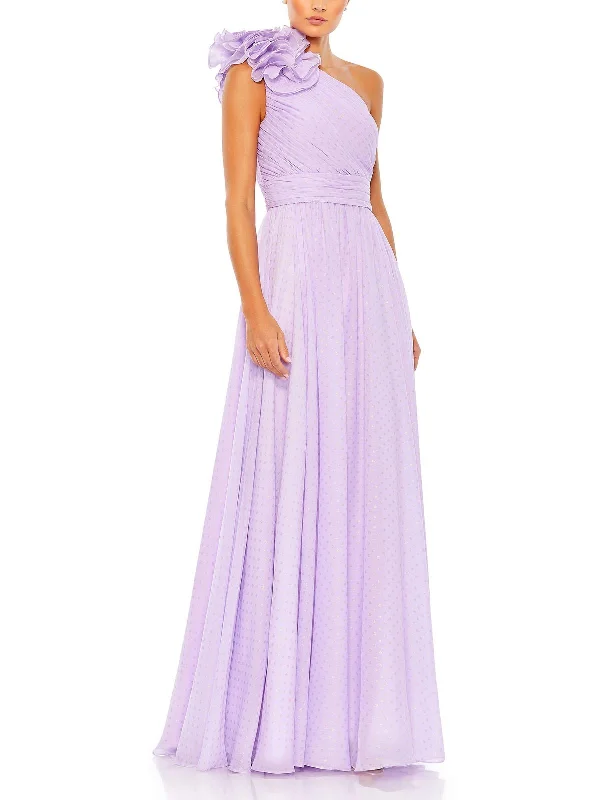 Women's Clothing Womens Chiffon Foiled Evening Dress