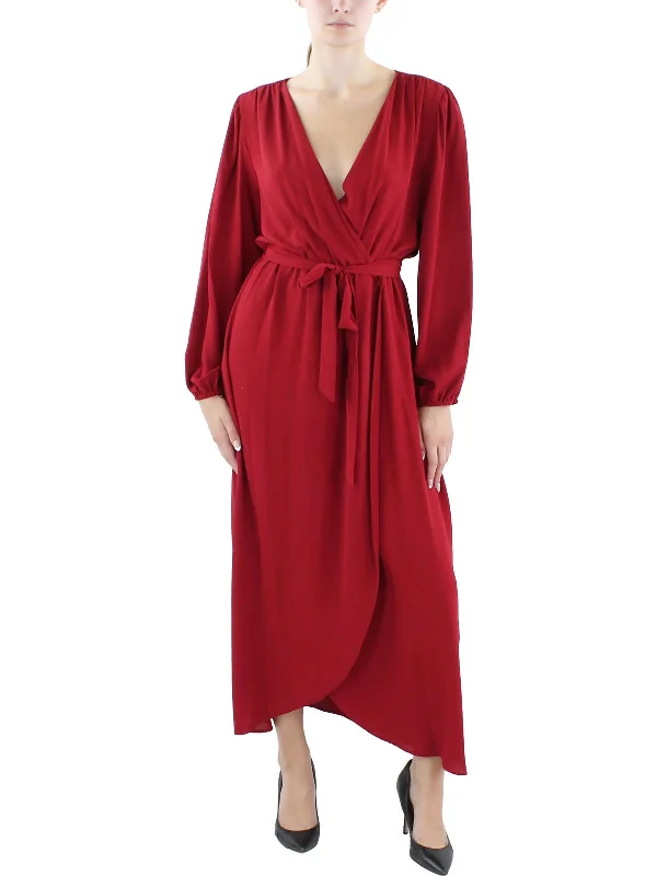 Unleash Your Trend Driven Style Womens Faux Wrap Midi Wrap Dress