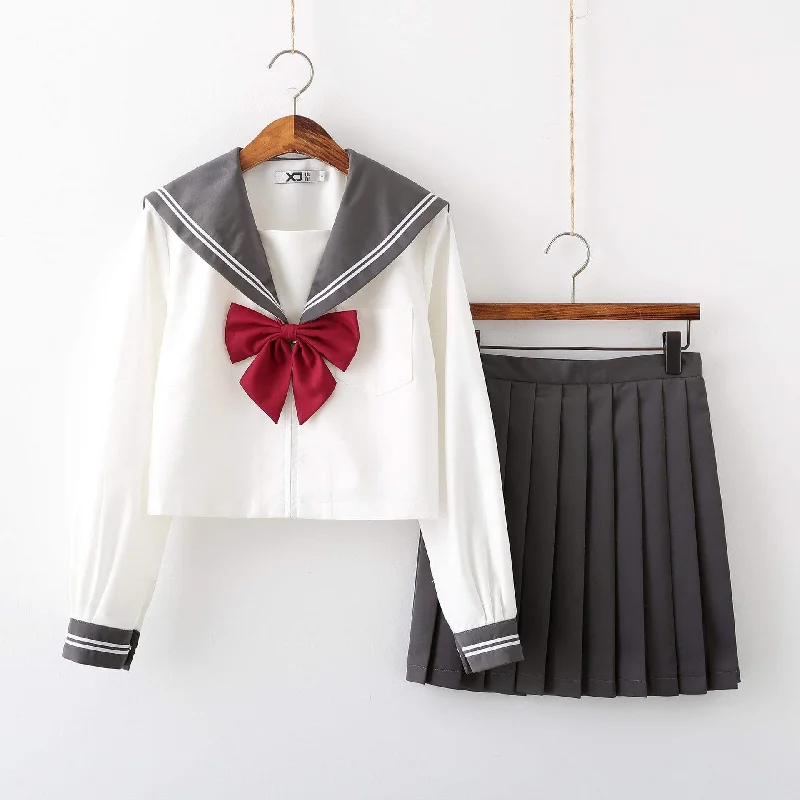 Chic Clothes For Women Women's JK Costumes Suits White Blue Sailor's Suits