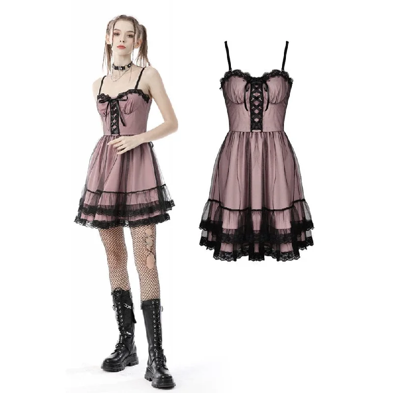 Casual Clothing For Women Women's Lolita Pink Multilayer Slip Dress