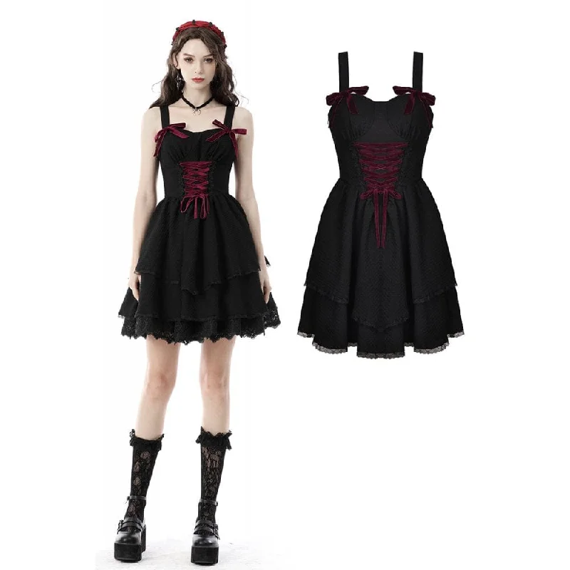 Stylish Outerwear Clothes For Women Women's Lolita Red Bowknot Multilayer Mesh Slip Dress Stylish Outerwear Clothes For Women Women's Lolita Red Bowknot Multilayer Mesh Slip Dress