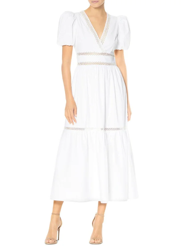 Women's Occasion Wear Clothes Womens Poplin Short Sleeves Maxi Dress