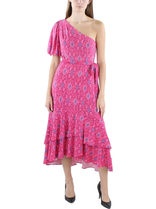 Flash Sale Now Womens Printed Tea Length Wrap Dress