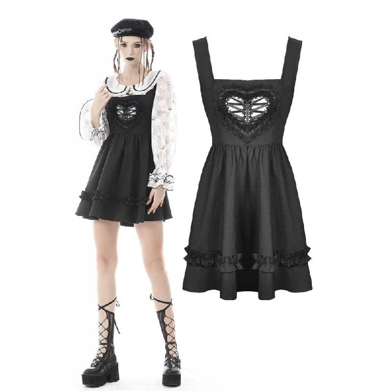 Women's Outerwear Clothing Women's Punk Heart Cutout Ruffled Slip Dress