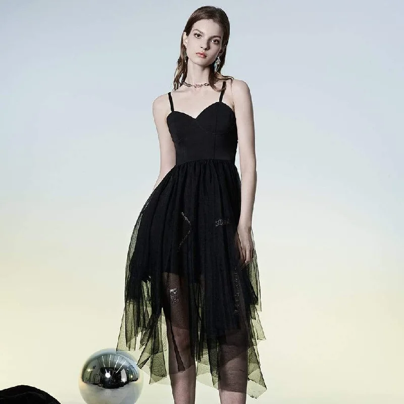 Women's Clothing For Outdoor Events Women's Punk Irregular Multilayer Mesh Slip Dresses