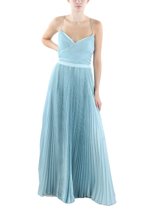 Seasonal Sale Womens Shutter Pleat Polyester Evening Dress