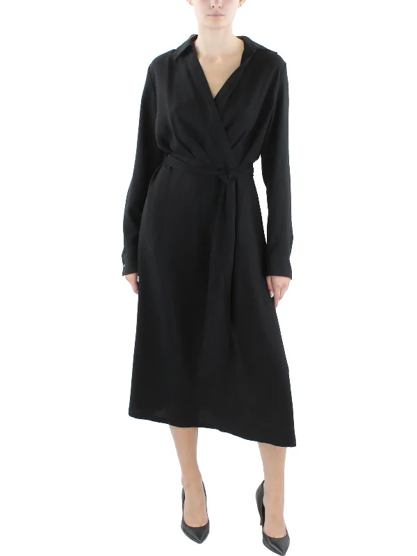 Sale Clothes Online Womens Surplice Georgette Midi Dress