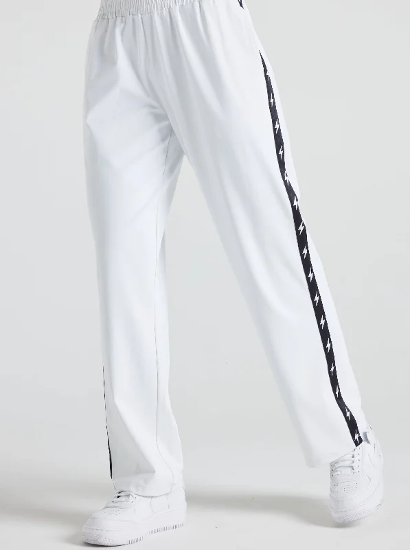 Dive Into Trendy Women's Fashion Bolt Tack Pant - White/Black