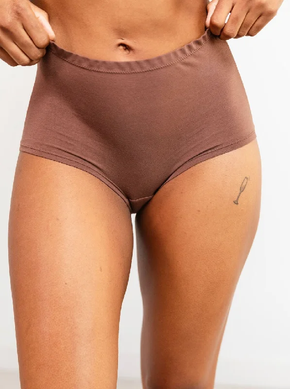 High-End Women's Apparel Boyshort - Cocoa