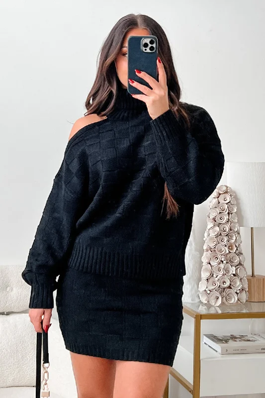 Exclusive Online Sale Collection Of Memories Woven Sweater & Skirt Set (Black)