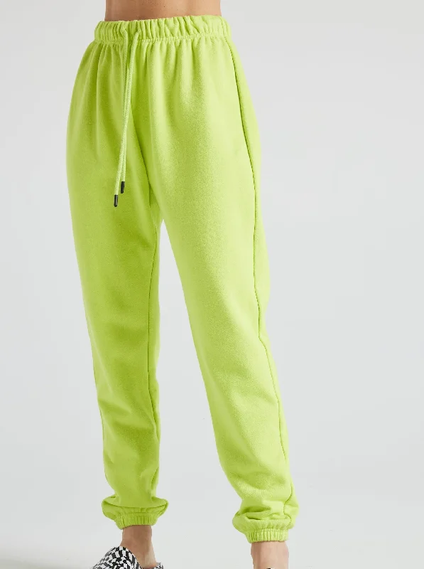 Summer Deals Electric Fleece Joggers - Lime Punch