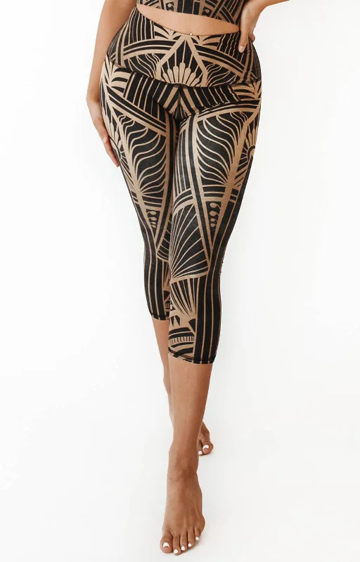 Trendy Women's Wear Elegant Empire Printed Yoga Crops