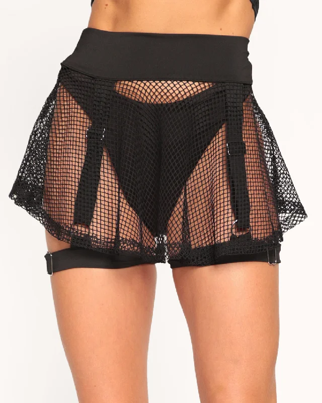 Women's Clothes for All-Day Comfort and Style Freaky Fishnet Garter Mini Skirt