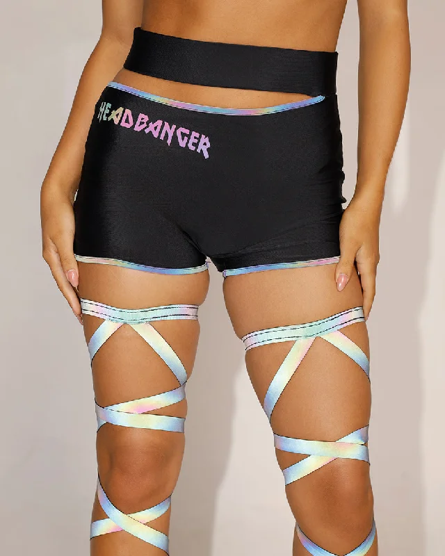 Affordable Online Boutique Headbanger BB Rainbow Reflective Shorts