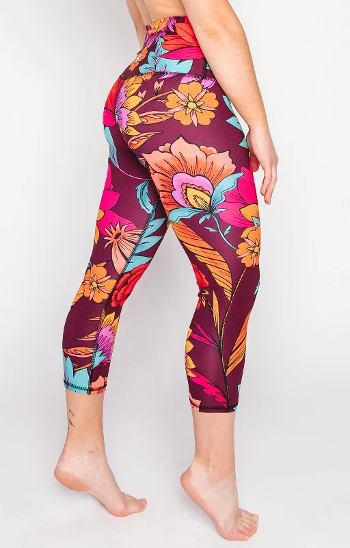 Trendy Street Style Indie Flow Printed Yoga Crops