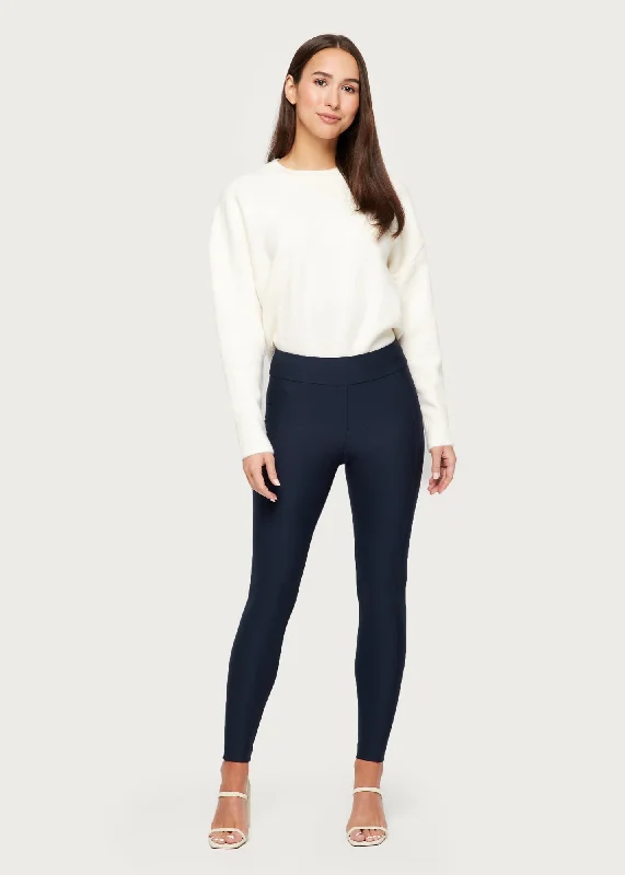 Premium Fabrics Jessica Biker Pant With Side Pockets - Navy