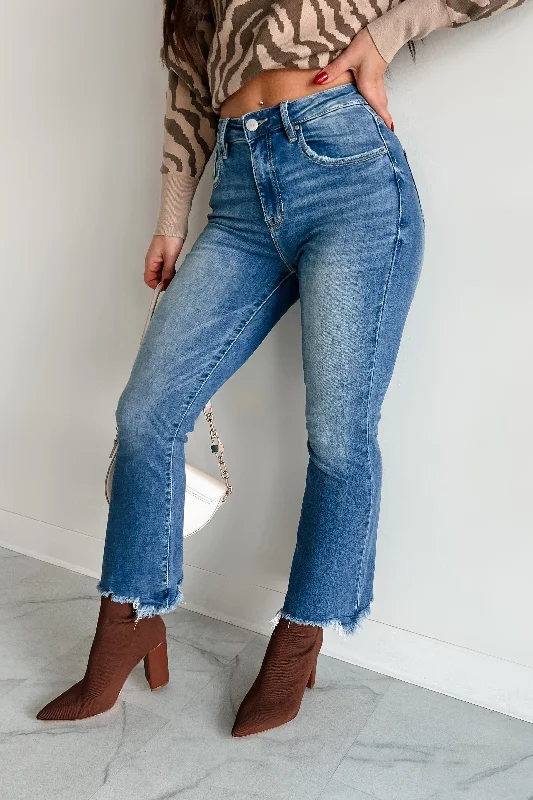 Everyday Wear Karina High Rise Crop Flare Risen Jeans (Medium)