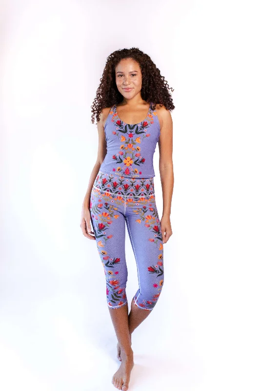 Timeless Elegance Lavender Love Printed Yoga Crops