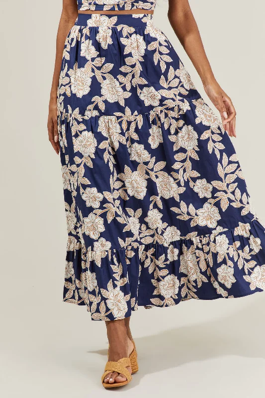 Timeless Women's Fashion Styles Lilo Night Tropics Yaelle Flowy Maxi Skirt