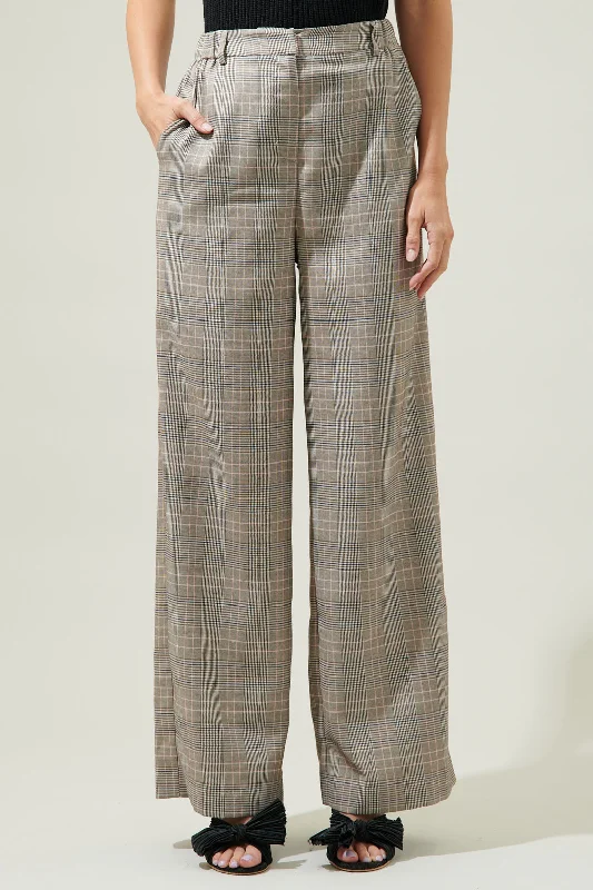 Women's Fashion Hotspots Mulvane Plaid Wide Leg Pants