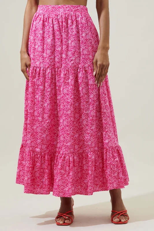 Women's Clothing Sale Pink Palisades Yaelle Flowy Maxi Skirt