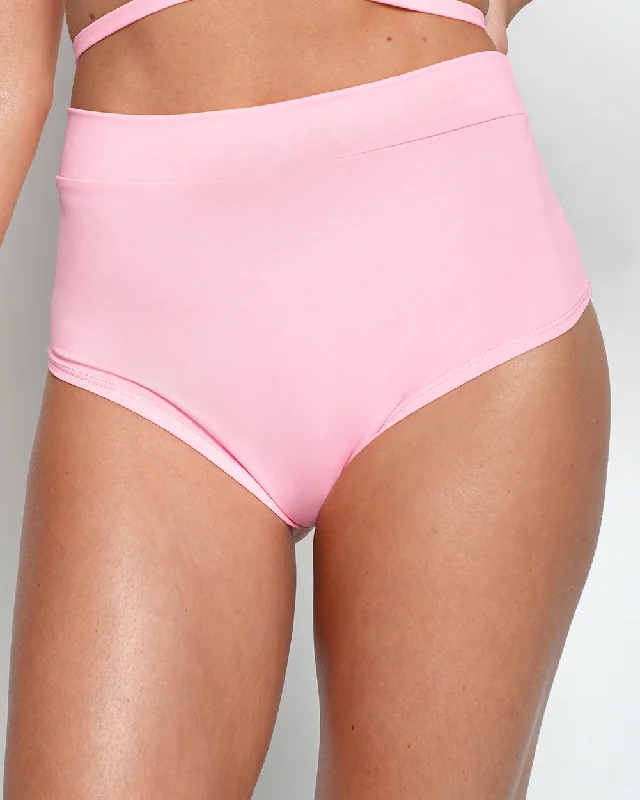 Effortless Style, Endless Impact Rave Revolution Recycled Fabric High Waist Booty Shorts - Baby Pink