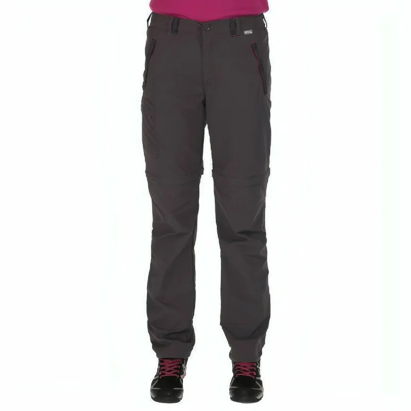 Relaxed Style Regatta Chaska Zip Off (Long) Womens Walking Trousers - Grey