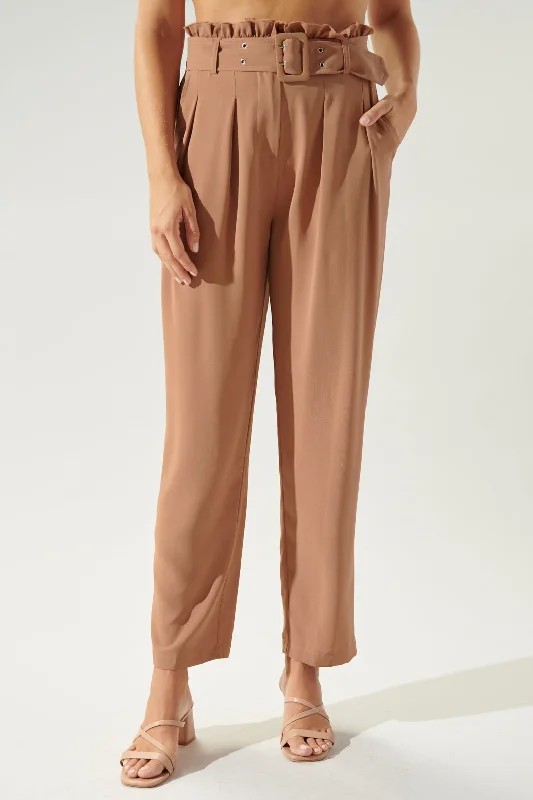 Trendy Women's Dresses Online Riley Paper Bag Tapered Trousers