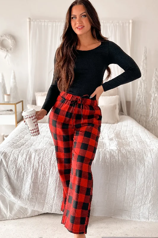 Hot Picks DOORBUSTER Snooze Fest Buffalo Plaid Pajama Pants (Red Checker)