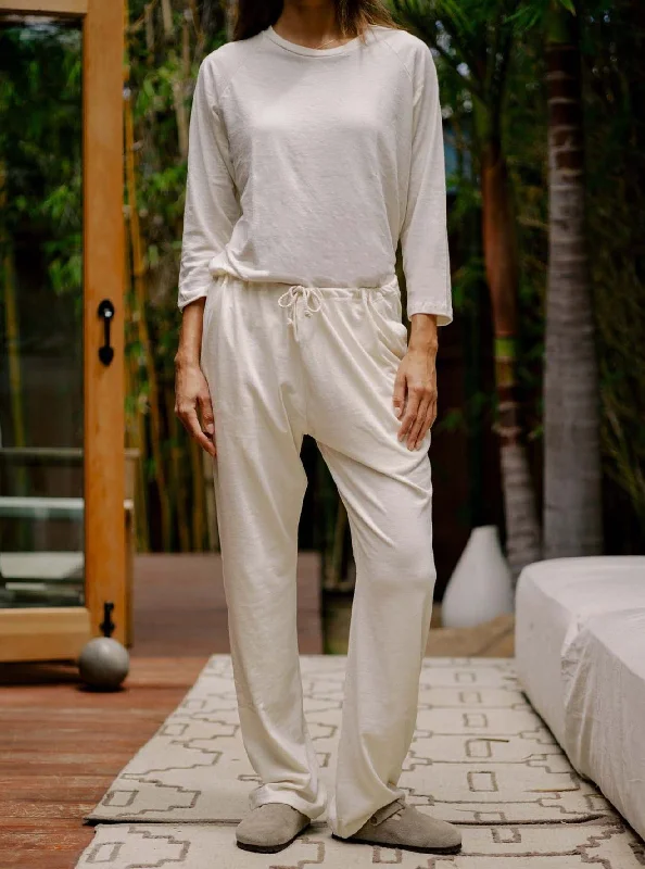 Fashion Forward Women's Organic Lounge Pants in Natural